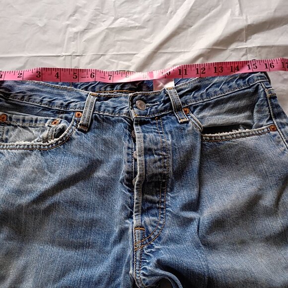 Mens Button Fly Blue Jeans - Picture 8 of 8